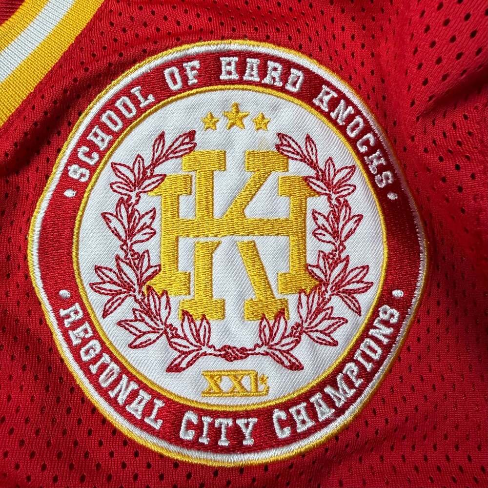 Vintage 2000’s School of Hard Knocks mesh Football Jersey Size M Red 61 - Picture 5 of 8
